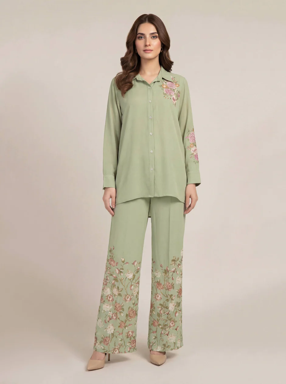 Knitted Co-ord Set-Embellished a