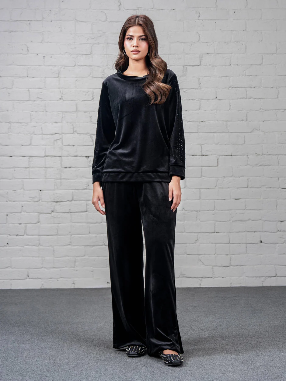 Knitted Co-ord Set-Embellished d